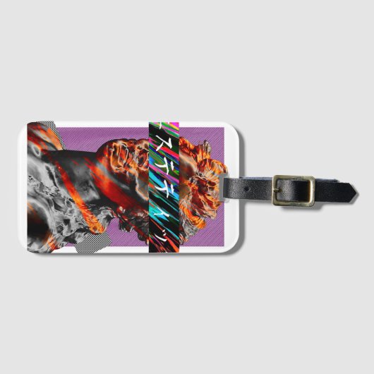 Esthetische Vaporwave Japanse Futurisme Bagagelabel (Voorkant (horizontaal))