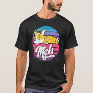 Esthetische Vaporwave Japanse Otaku Meme Meh Corgi T-shirt