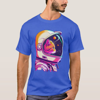 Esthetische Vaporwave Ruimte Kat 80s 90s Astronaut T-shirt