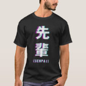 Esthetische Vaporwave Senpai Fuzzy Print T-shirt (Voorkant)