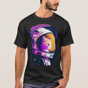 Esthetische Vaporwave Space Cat 80s 90s Astronaut T-shirt
