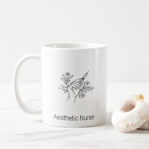 Esthetische verpleegkundige botanische spuit lijnk koffiemok
