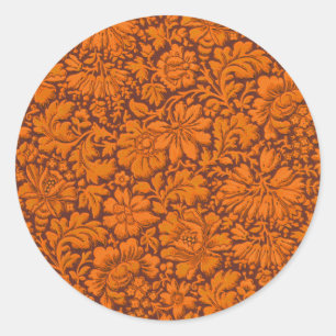 Esthetische Vintage overal bloemenprint Ronde Sticker
