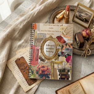 Esthetische Vintage Retro Aangepaste Naam Notitieboek