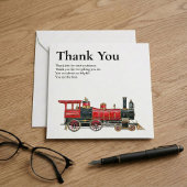 Esthetische vintage trein bedankkaart