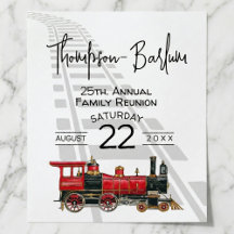 Esthetische vintage trein familiebijeenkomst poste