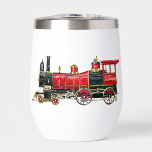 Esthetische vintage trein roestvrijstalen tumbler