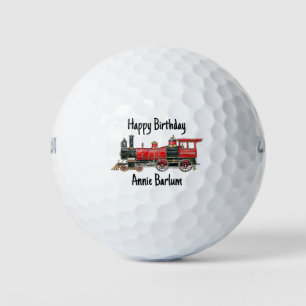 Esthetische Vintage Trein Verjaardag Golfballen