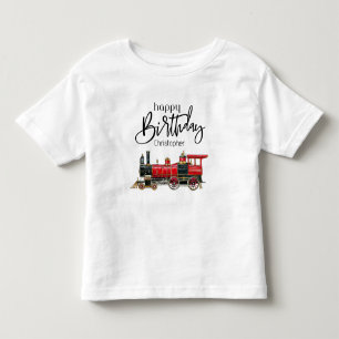 Esthetische vintage trein verjaardag peuter t-shir kinder shirts