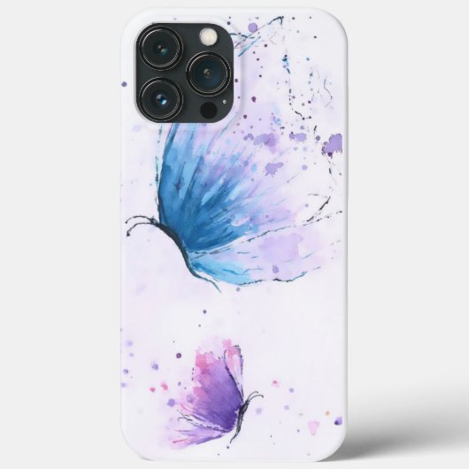 Esthetische vlinder aquarel iPhone Case (Achterkant)