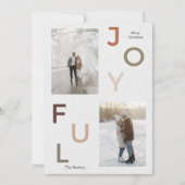 Esthetische vreugdevolle fotocollage Kerstfamilie Feestdagenkaart (Voorkant)