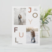 Esthetische vreugdevolle fotocollage Kerstfamilie Feestdagenkaart (Staand voorkant)