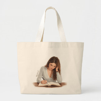Esthetische vrouw schrijvende illustratie tote bag