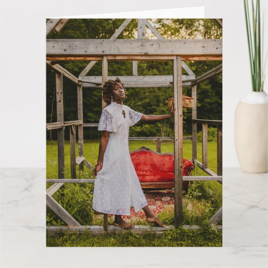 esthetische vrouwen portretteren gevouwen wenskaar kaart (Voorkant)