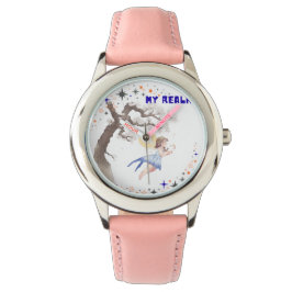 Esthetische waterverf fee mijn rijk meisjes roze h horloge