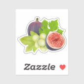 Esthetische Waterverf Fig en Grape Artwork Sticker (Vel)