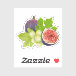 Esthetische Waterverf Fig en Grape Artwork Sticker