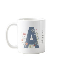 Esthetische Waterverf Floral Letter A Monogram