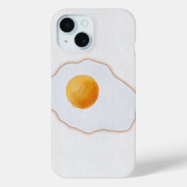Esthetische Waterverf Gebakken Ei Minimalistische  iPhone 15 Case