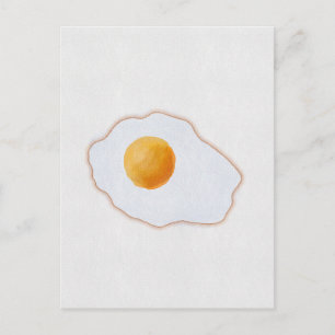 Esthetische Waterverf Gebakken Ei Minimalistische Feestdagenkaart