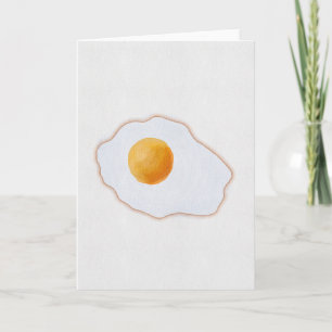 Esthetische Waterverf Gebakken Ei Minimalistische  Kaart
