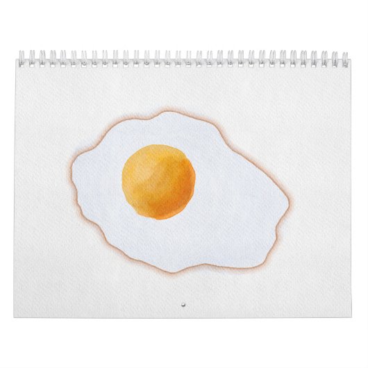 Esthetische Waterverf Gebakken Ei Minimalistische Kalender (Hoes)