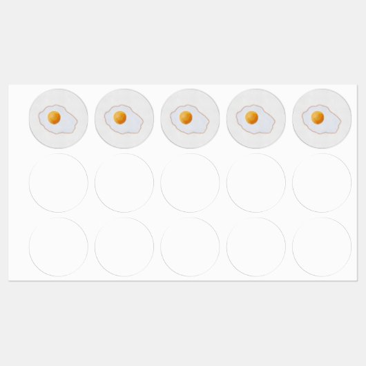 Esthetische Waterverf Gebakken Ei Minimalistische Labels (Vel)