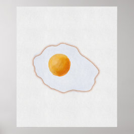 Esthetische Waterverf Gebakken Ei Minimalistische  Poster