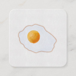 Esthetische Waterverf Gebakken Ei Minimalistische Vierkante Visitekaartje