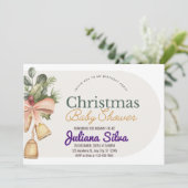 Esthetische Waterverf Kerst Baby shower Kaart (Staand voorkant)