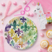 Esthetische Waterverf Mardi Gras Papieren Bordje (Feest)