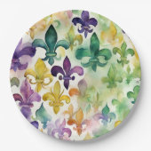 Esthetische Waterverf Mardi Gras Papieren Bordje (Voorkant)