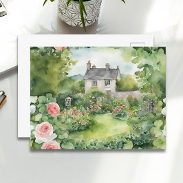 Esthetische Waterverf St Patricks Day Irish House Feestdagenkaart