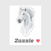 Esthetische Waterverf White Arabian Horse Sticker (Vel)