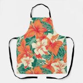Esthetische weelderige actuele bloemen en bladeren schort (Voorkant)