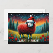 Esthetische weide Schattige Baby Sheep Christmas H Briefkaart (Voorkant / Achterkant)