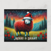 Esthetische weide Schattige Baby Sheep Christmas H Briefkaart (Voorkant)