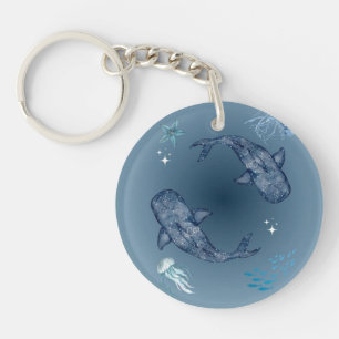 "Esthetische Whale Acryl Sleutelhanger" Sleutelhanger