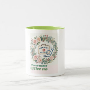 Esthetische Wilde Bloem & Eerste Hulp Doos Kunst Tweekleurige Koffiemok
