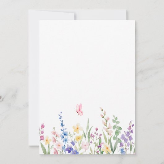 Esthetische wilde bloemen bruiloft save the date (Achterkant)