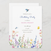 Esthetische wilde bloemen kaart (Voorkant / Achterkant)