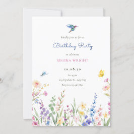 Esthetische wilde bloemen kaart