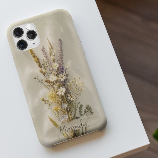  Esthetische Wildflowers Custom Name Case-Mate iPhone Case