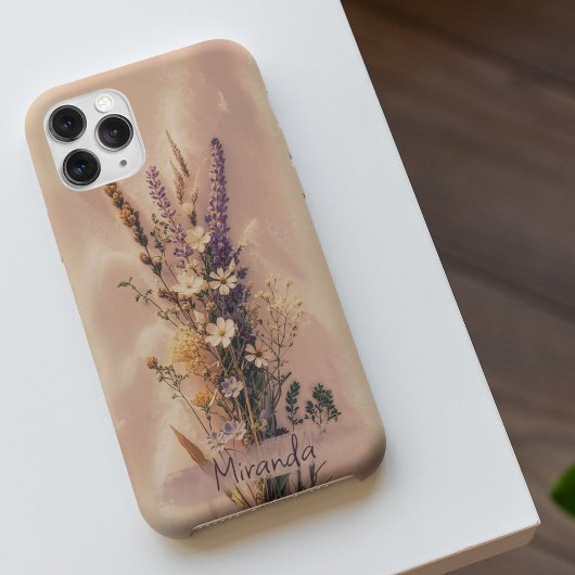 Esthetische Wildflowers Custom Name Case-Mate iPhone Case