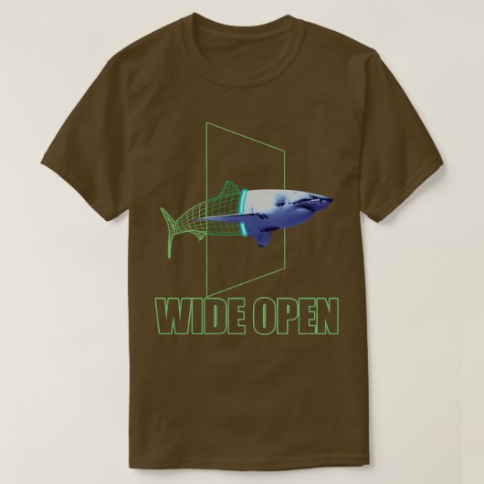 Esthetische Wireframe Grote witte haai T-shirt (Design voorkant)