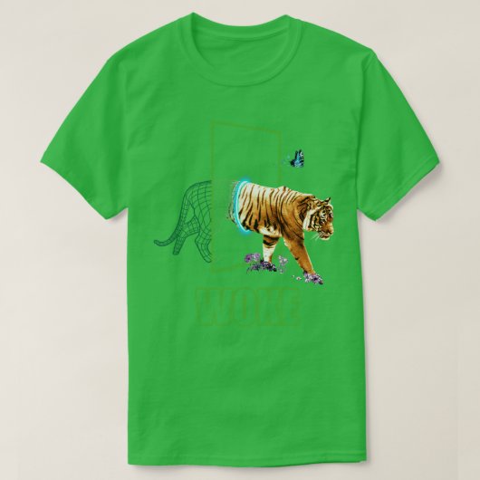 Esthetische Wireframe Tiger Wildlife Wilderness T-shirt (Design voorkant)