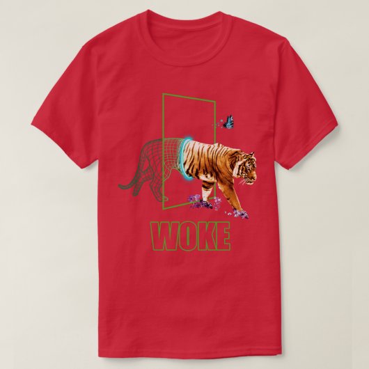 Esthetische Wireframe Tiger Wildlife Wilderness T-shirt (Design voorkant)