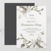 Esthetische witte grijze bloem bloei graduatie kaart (Voorkant / Achterkant)