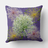 Esthetische Witte Knoflook Bloem Collage Kussen (Achterkant)