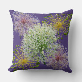 Esthetische Witte Knoflook Bloem Collage Kussen